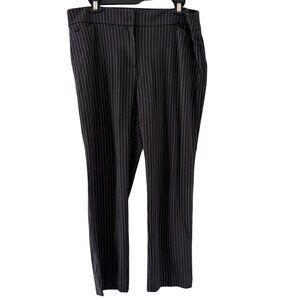 Chicos Black & White Pinstripe Trousers Size 12  Comfortable Fit women pants.
